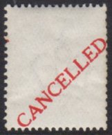 CROWN WATERMARKED PAPER OVERPRINTED "CANCELLED" Blank Perforated Stamp, With Full Crown Watermark, Overprinted... - Unclassified