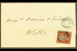 1852 (10 July) Entire From Frome To Wells Bearing 1d Red Imperf (3 Margins, Close/just Brushing At Base) Tied By... - Andere & Zonder Classificatie