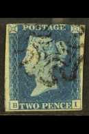 1840 2d Blue 'B I' Plate 2, SG 5, Used Black MC With 3+ Good Margins. An Attractive Example. For More Images,... - Other & Unclassified