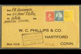 AMERICAN SAMOA 1927 THREE COLOUR FRANKING Registered Cover From U.S. Naval Station At Tutuila, Stamps Cancelled... - Autres & Non Classés