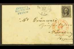 1862 (Aug 26) Cover To Germany Bearing 12c Black (Sc 68) Fine-very Fine Used; On Reverse Nurnberg Arrival Cds. For... - Altri & Non Classificati