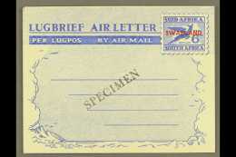 1951 "SPECIMEN" AIR LETTER 6d Ultramarine On Pale Greenish White, Afrikaans First, H&G 13, Kessler 15s,... - Swaziland (...-1967)