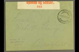 1917 (17 Oct) Stampless Env With Bilingual Censor Tape To Luderitzbucht With "AUS" Cds Cancel (Putzel Type B3 Oc)... - South West Africa (1923-1990)