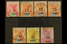 1893 Surcharges Set, SG 15/21, Fine Used. (7) For More Images, Please Visit... - Seychelles (...-1976)