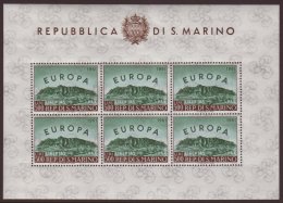 1961 500L Europa (SG 640) COMPLETE SHEETLET OF SIX STAMPS (Sass Foglietti 23) Very Fine Never Hinged Mint. For... - Other & Unclassified