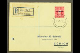 1932 6d Carmine, SG 119, Single Franking On Neat Printed, Registered Envelope To Switzerland, Tied By Apia... - Samoa