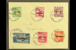 1915 KEVII New Zealand Overprints, Complete Set On Small Plain Cover, SG 115/21, Each With Strike Of "APIA"... - Samoa