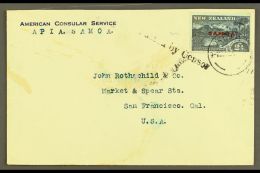 1914-15 2½d Deep Blue, SG 118, Used On "American Consular Service" Envelope To USA, "Passed By Censor"... - Samoa