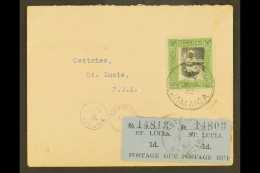 1932 (30 June) Cover From Jamaica To Castries Bearing ½d+½d Child Welfare Tied By Cross Road Cds,... - Ste Lucie (...-1978)