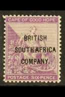 1896 6d Deep Purple (SG 63) With INVERTED & REVERSED FRONTAL OFFSET OF THE "BRITISH SOUTH AFRICA COMPANY."... - Other & Unclassified