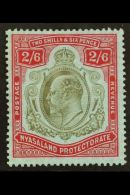 1908-11 2s6d Brownish Black & Carmine Red/blue, SG 78, Fine Mint For More Images, Please Visit... - Nyassaland (1907-1953)