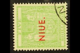 1941-67 5s Pale Yellowish Green, Wmk Sideways, SG 88, Very Fine Used. For More Images, Please Visit... - Niue
