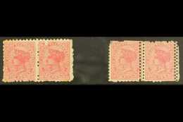 1891-97 1D SIDEFACE VARIETIES. 1891 1d Perf 10 Pair Incl "Chisel" Flaw Unused SG 218+218n; 1895-97 1d Perf 11x10... - Andere & Zonder Classificatie