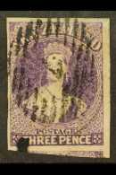 1867 3d Deep Mauve IMPERFORATE Single Example (as SG 118a) Used With 3 Large / Huge Margins (+ 4th Margin Added At... - Andere & Zonder Classificatie