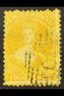 1866 4d Yellow Perf 12½, SG 120, Used Light Numeral Pmk Over One Corner. For More Images, Please Visit... - Andere & Zonder Classificatie
