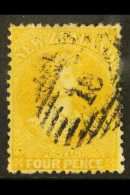 1866 4d Yellow Perf 12½, Wmk Large Star, Used With Near- Perfect Centering Which Is Almost Unheard Of With... - Other & Unclassified