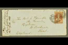 1866 (7 Feb) Env To Kent, England Bearing 1864-71 6d Red-brown, SG 122, Tied By Indistinct Cancels, On The Back... - Other & Unclassified