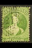 1862-64 1s Dull Green Perf 13, Wmk Large Star, SG 78, Used & Well- Centered For This, Attractively Cancelled... - Autres & Non Classés