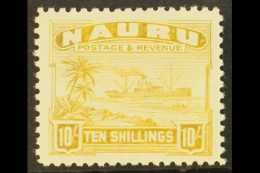 1937-48 10s Yellow Freighter, SG 39B, Fine Mint. For More Images, Please Visit... - Nauru