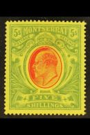 1908-14 5s Red & Green On Yellow, SG 47, Very Fine Mint, Very Fresh. For More Images, Please Visit... - Montserrat