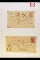 1901-02 USED POSTAL CARDS Comprising 2c Brown On Buff And 2c On 8c Rose (2 Different), Two Tied By... - Mauritius (...-1967)