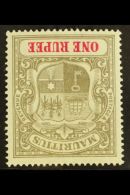 1900-05 1r Grey-black & Carmine "Inverted Watermark" Variety, SG 153w, Fine Mint For More Images, Please Visit... - Mauritius (...-1967)