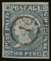 1848-59 2d Blue Intermediate Impression, SG 14, Very Fine Used With 3 Good Margins (4th Just Brushing At Upper... - Maurice (...-1967)