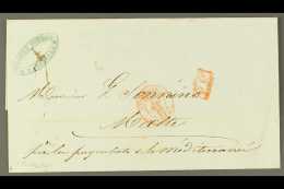 1847 Paid Wrapper From Marseilles To Malta Bearing Red Marseille Cds Plus Boxed 'P.P.'; On Reverse Straight-line... - Malte (...-1964)