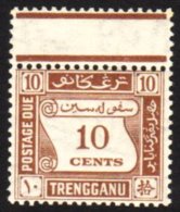 TRENGGANU 1937 10c Brown Postage Due, SG D4, Never Hinged Mint. Scarce! For More Images, Please Visit... - Autres & Non Classés