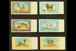 1967 Animals IMPERF Complete Set (Michel 669/74 B, SG 808/13), Superb Never Hinged Mint Marginal Examples, Fresh.... - Jordanie
