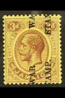 1917 3d Purple On Yellow, "War Stamp" Variety "Opt Sideways, Reading Up", SG 75d, Very Fine Mint. Scarce Stamp.... - Jamaica (...-1961)