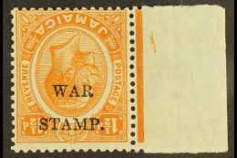 1917 1½d Orange "War Stamp", Variety "Ovpt Inverted", SG 74d, Very Fine Mint. For More Images, Please Visit... - Jamaica (...-1961)