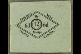 1916 JAMAICA WAR STAMP LEAGUE Half Penny Surcharge Issue, Complete Booklet Of 12 Stamps, Sale Price 6d, Sold On... - Jamaica (...-1961)