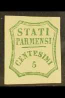 PARMA 1859 5c Yellow Green, Provisional Govt, Sass 13, Superb Mint Og. For More Images, Please Visit... - Zonder Classificatie