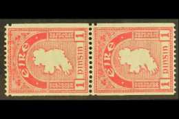 1933 1d Carmine, Vertical Coil Pair (single Perf), SG 72b, Fine Mint, Lower Stamp Nhm. For More Images, Please... - Other & Unclassified
