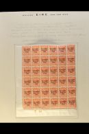 1922-23 SAORSTAT 2d Orange, SG 55, Lower Left Corner Control T22 (imperf Margin) Block Of 36, From Plate 3, Very... - Other & Unclassified