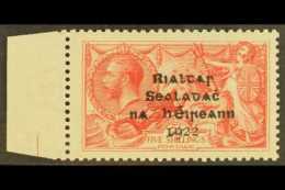 1922 DOLLARD 5s Rose-carmine Seahorse, SG 19, On Pseudo-laid Paper (Hib. T13b), Left Marginal Example, Superb... - Other & Unclassified
