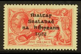 1922 5s Rose-carmine Seahorse With Dollard Overprint On PSEUDO-LAID PAPER Variety, Hibernian T13b, Very Fine Mint,... - Andere & Zonder Classificatie