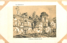 CHÂTEAU D' ASSIER (46 - LOT) - RARE & Belle édition CPA GRAVURE PRECURSEUR SUPRA   (9 X 14 Cm) - Assier