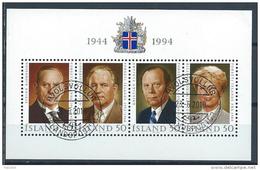 Islande Bloc N° 16 Oblitéré De 1994 Pour Les 50 Ans De La République - Blocks & Sheetlets