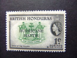 HONDURAS BRITANNIQUE 1962 OURAGAN HATTIE Yvert 166 MNH - Honduras Británica (...-1970)