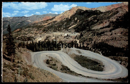 ÄLTERE POSTKARTE HAIRPIN TURNS ON THE MILLION DOLLAR HIGHWAY IN ITS CLIMB UP RED MOUNTAIN PASS Motorway Cpa AK - Rocky Mountains