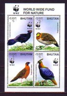 2003 Bouthan Neuf ** N° 1745/48 Faune : Oiseaux : Wwf - Bhután