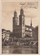 SUISSE,HELVETIA,SWISS,SCHWEIZ,SVIZZERA,SWITZERLAND ,ZURICH ,zuri,zurigo,CARTE PHOTO,GROSSMUNSTER,CATHEDRALE,EGLISE,PONT - Zürich