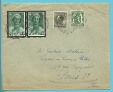 401+413+425 (surtaxe) Op Brief Stempel ESNEUX Naar Paris (France) - 1934-1935 Leopold III