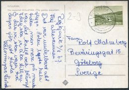 1963 Iceland Gullfoss Postcard Reykjavik - Goteborg, Sweden - Cartas & Documentos