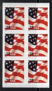 USA 2002 Flag 1st Class Booklet Stamp Pane Of 6, Perf. 10, MNH (SG 4127) - Nuevos