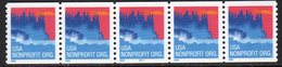 USA 2002 Non-Profit Coil Stamp, Imperf. X P.10, Dated 2003 Plate Strip Of 5, MNH (SG 4190) - Nuevos
