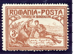 ROMANIA 1906 Charity 3rd Issue 3 B. Perforated 13½:11½:11½:11½  MNH / **.  Michel 169D - Unused Stamps