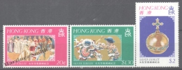 Hong Kong 1977 Yvert 325-27, 25th Anniversary Of The Queen Elizabeth II Coronation - MNH - Unused Stamps